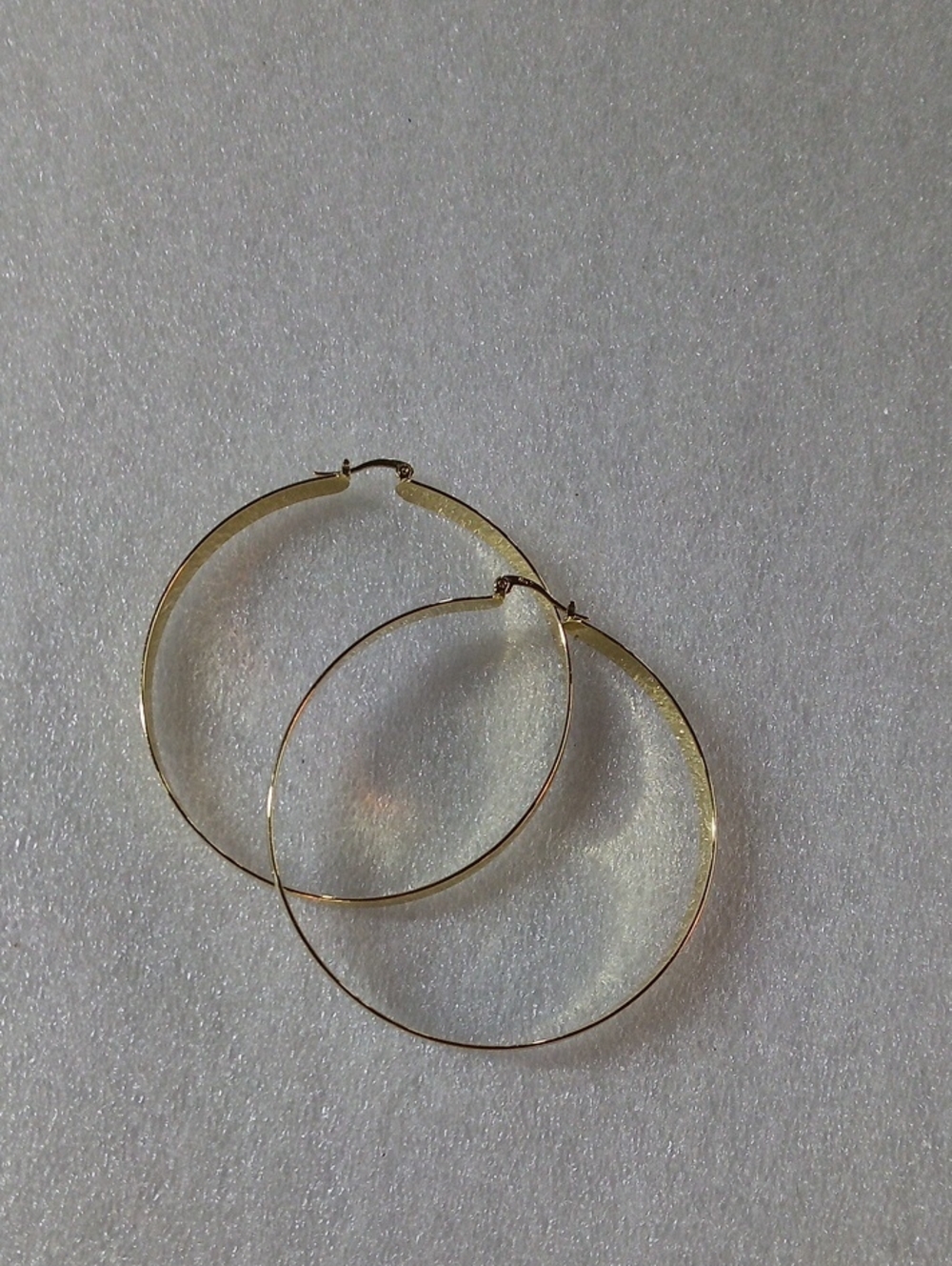 Gold Over Sterling Silver Large Hoop Earrings #A515
